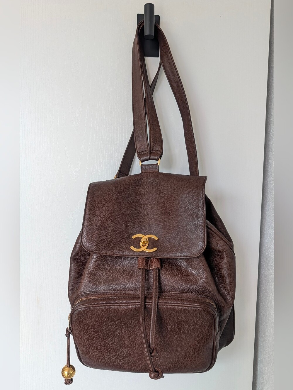 Chanel Caviar Brown Leather Backpack